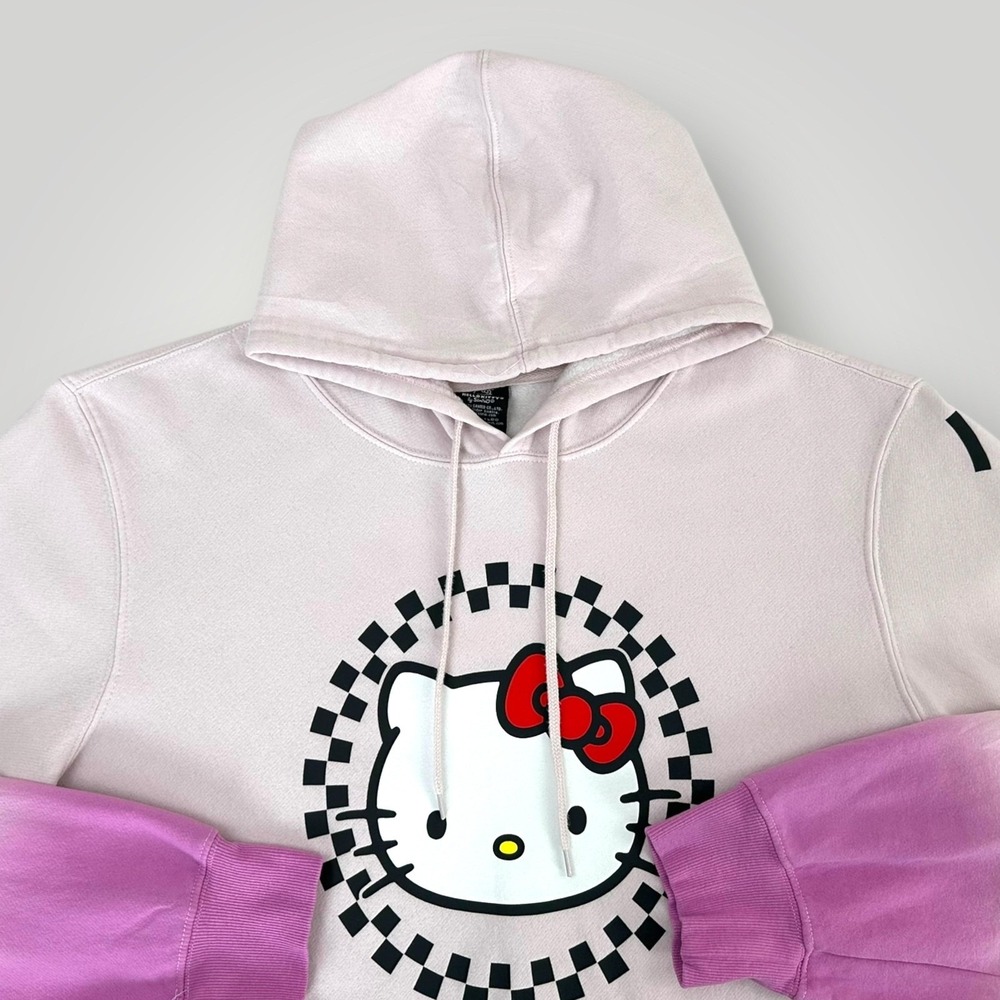 Hello Kitty Hoodie Womans Size 2XL Pink White Ombre Graphic Sanrio Bioworld